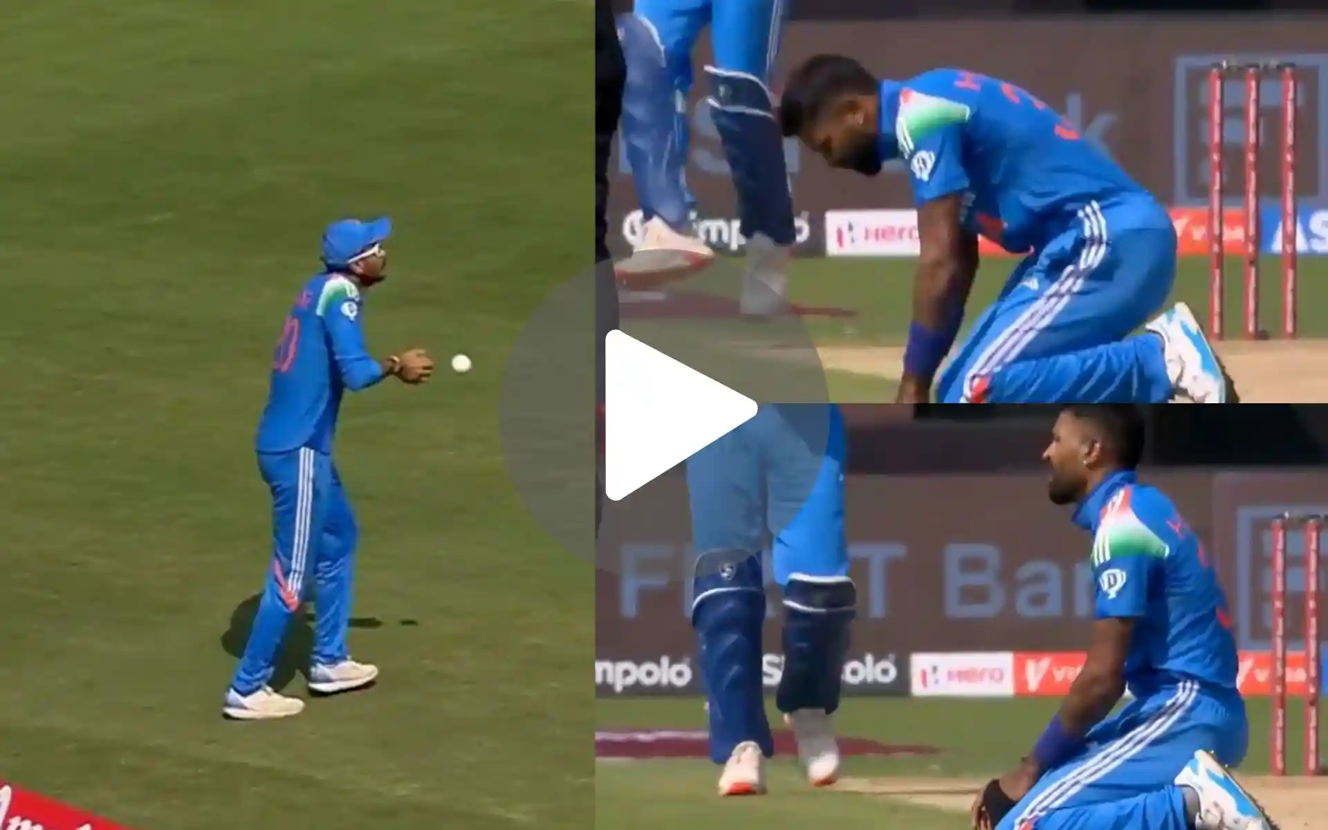 [Watch] Drama Alert! Annoyed Pandya Falls To His Knees After Axar Patel Drops A Dolly 